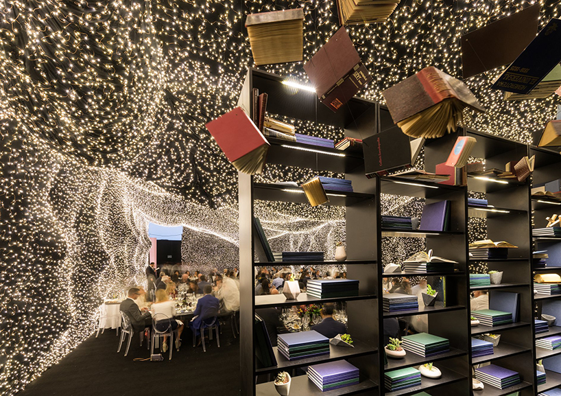 250,000 LED lights illuminate the 'interstellar' restaurant in mexico city designboom