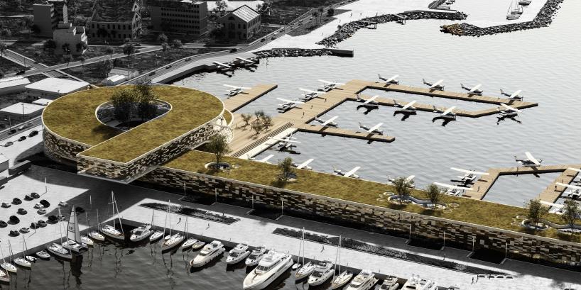 pieris architects merges sustainablity and culture into sea airport design in greece