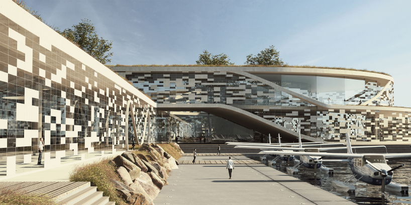 pieris architects merges sustainablity and culture into sea airport design in greece