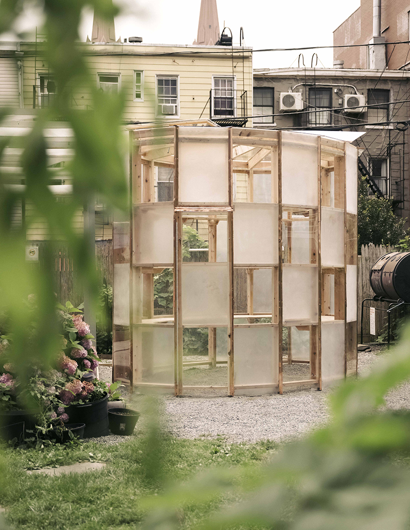 ellipsoidal greenhouse by SAW.Earth and design students brings sunlight to brooklyn garden