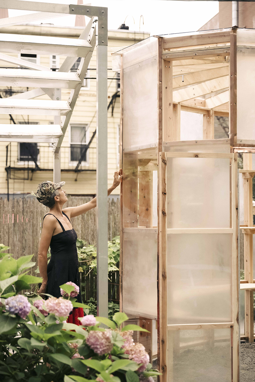 ellipsoidal greenhouse by SAW.Earth and design students brings sunlight to brooklyn garden
