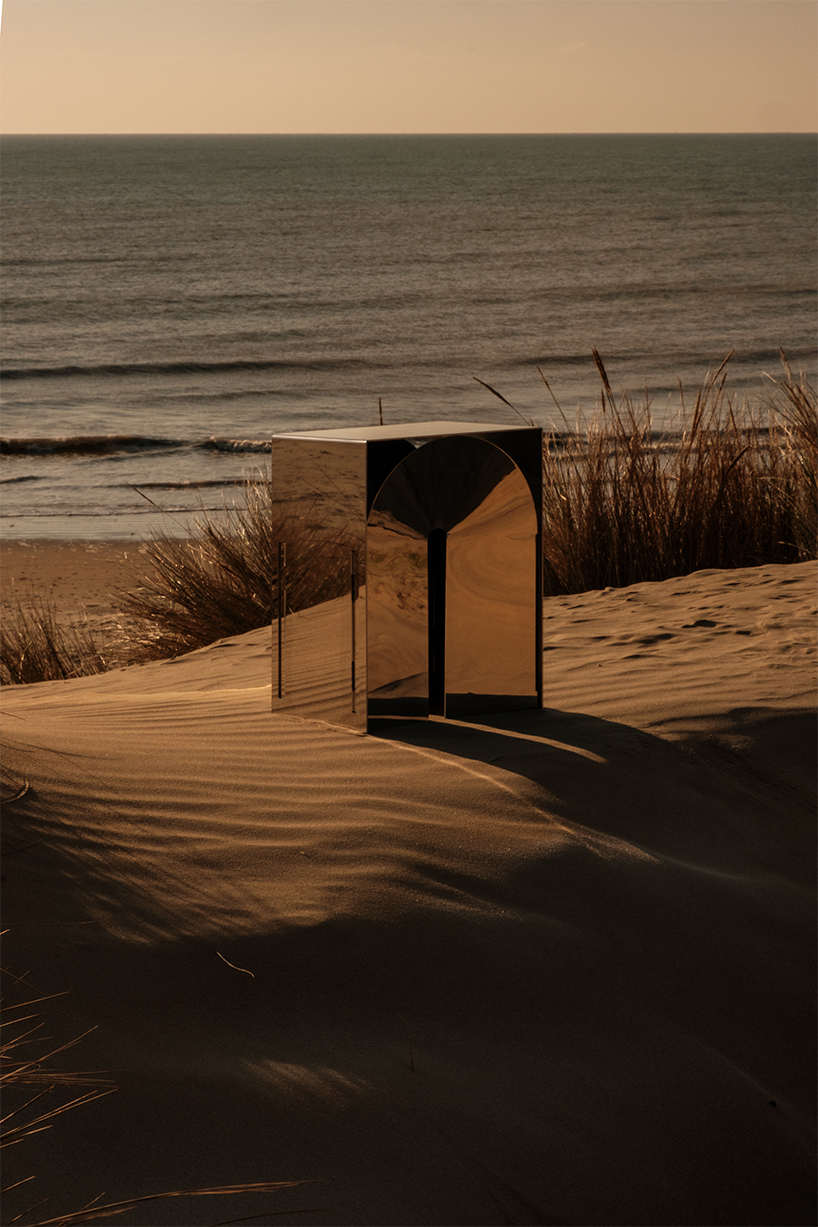 roc h biel's monolithic steel stools evoke architectural marvels from a dystopian future