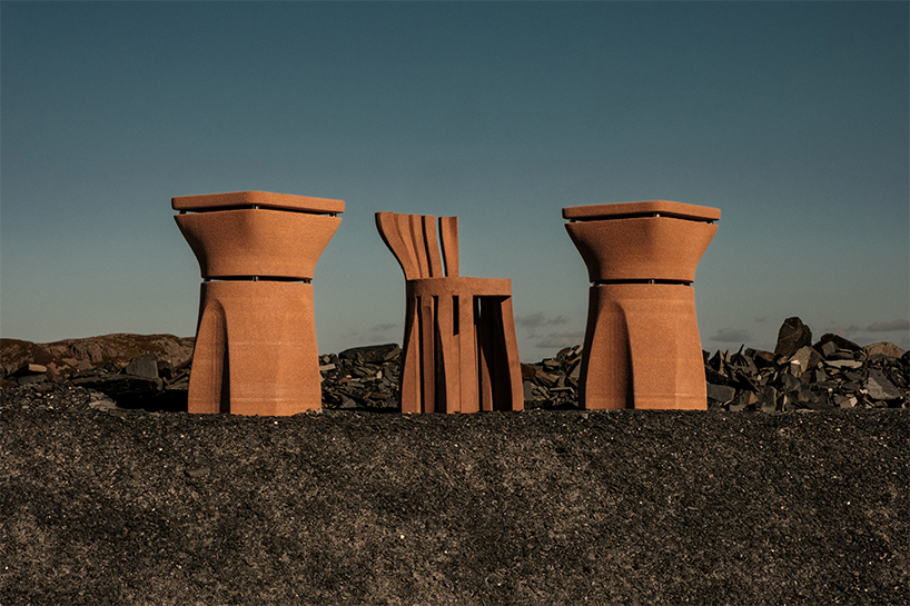 roc h biel turns beech dust into chairs and modular desks inspired by corinthian columns