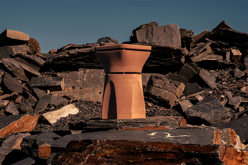 roc h biel turns beech dust into chairs and modular desks inspired by corinthian columns
