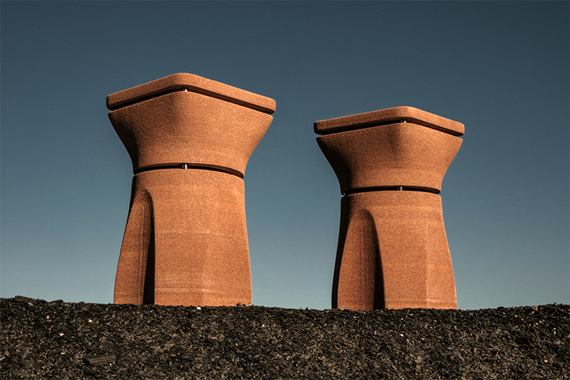 roc h biel turns beech dust into chairs and modular desks inspired by corinthian columns