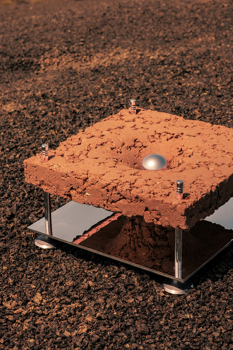 recycled aerospace steel and rammed earth shape homeware collection for life on mars - 8