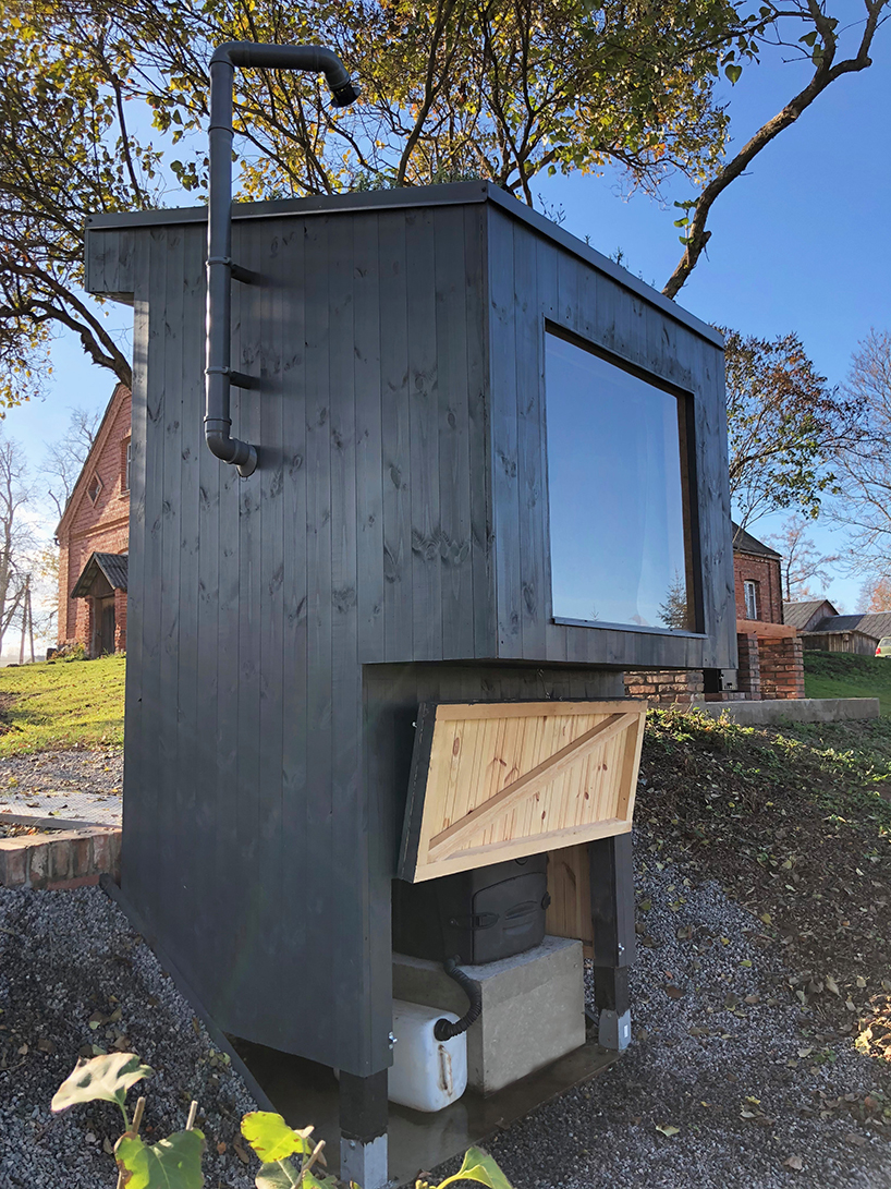 zeltini studio's wooden 'temple of poop' is a compost toilet with a view designboom