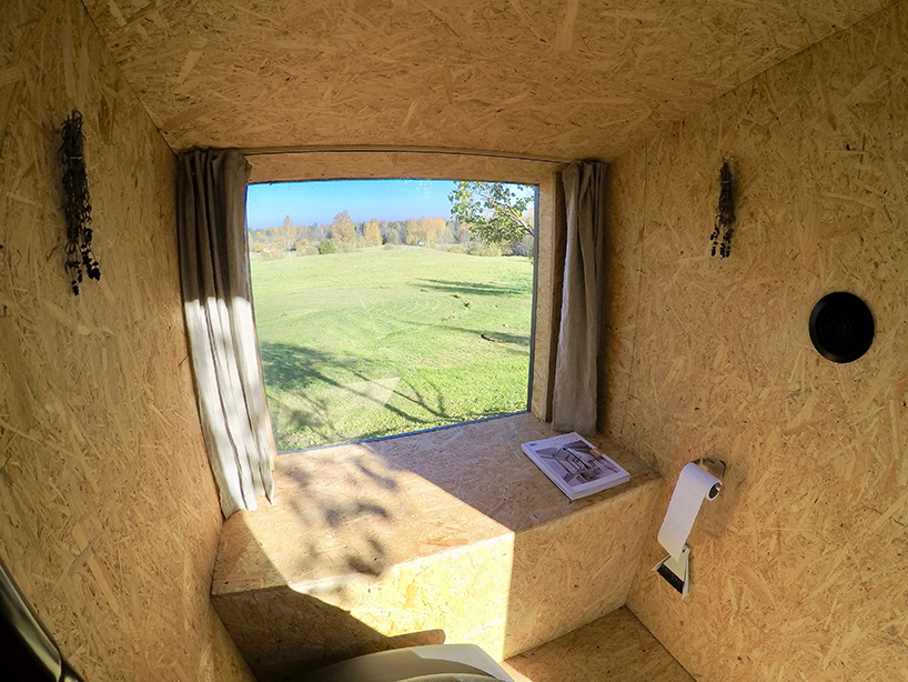 zeltini studio's wooden 'temple of poop' is a compost toilet with a view designboom