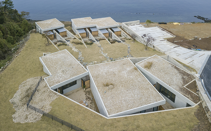 BCHO architects embeds a concrete guesthouse into the coast of south korea designboom