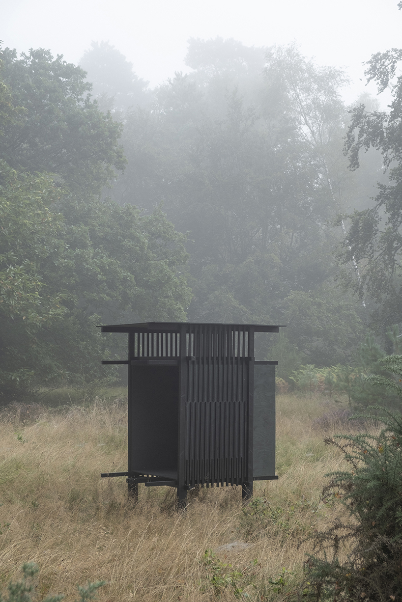 inclume architects' cabin is a remote bird watching retreat in british woodlands