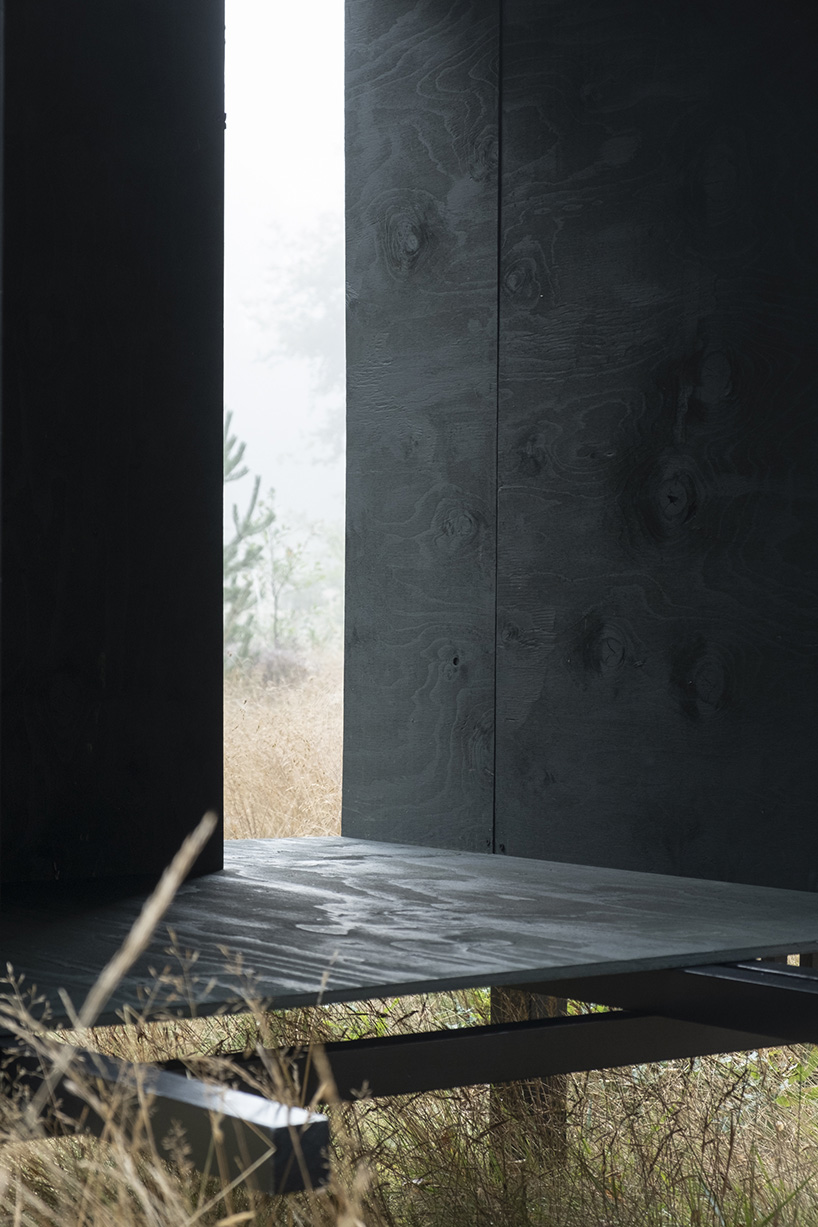 inclume architects' cabin is a remote bird watching retreat in british woodlands