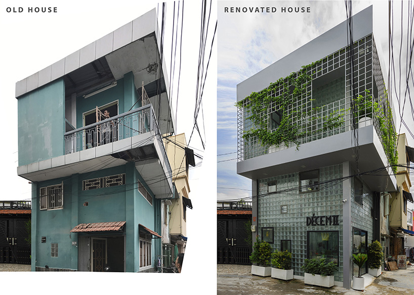 room+ design & build renovates tiny house in vietnam with glass-block façades