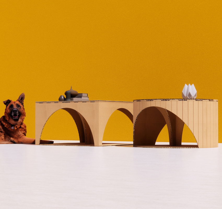 SODO - SOPA designs furniture set made entirely from upcycled cardboard designboom