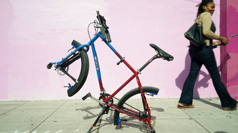 the tuck bike features foldable wheels and collapses to the size of a weekend bag designboom 