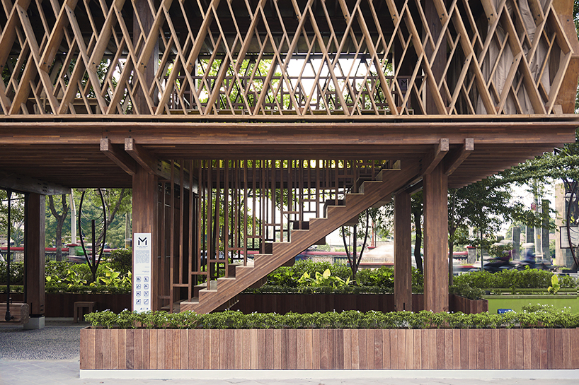 SHAU forms an elevated 'microlibrary' from prefabricated timber in indonesia designboom