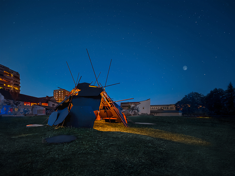 cheng tsung feng plans dragon nest installation out of wood and metal in ljubljana