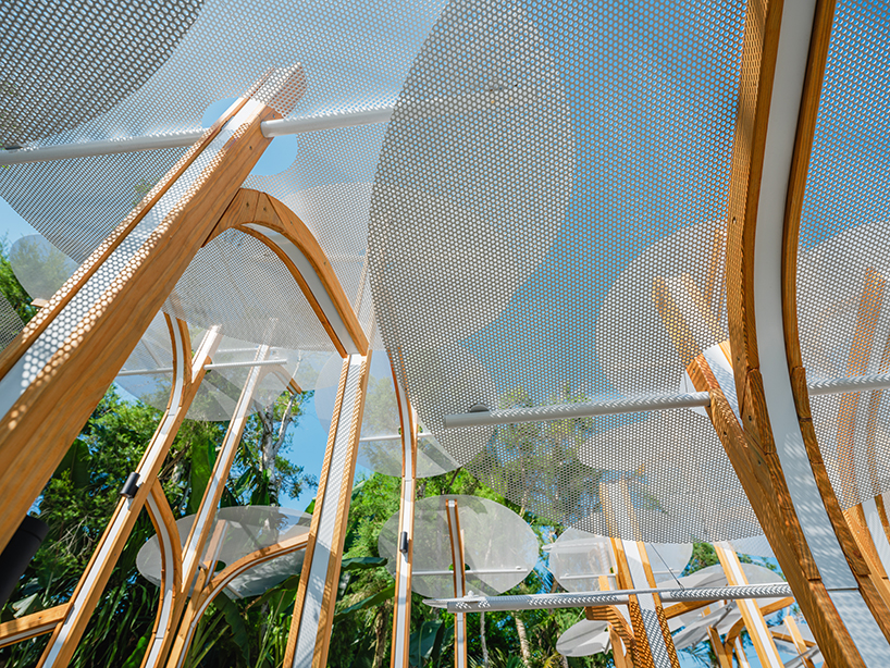 modular lighting installation by cheng tsung feng evokes vertical clustered plant colonies