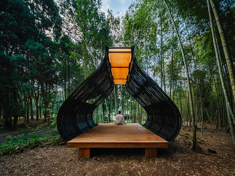 shaped like a sticky rice dumpling, cheng tsung feng’s bamboo cabin nestles in taiwan forest