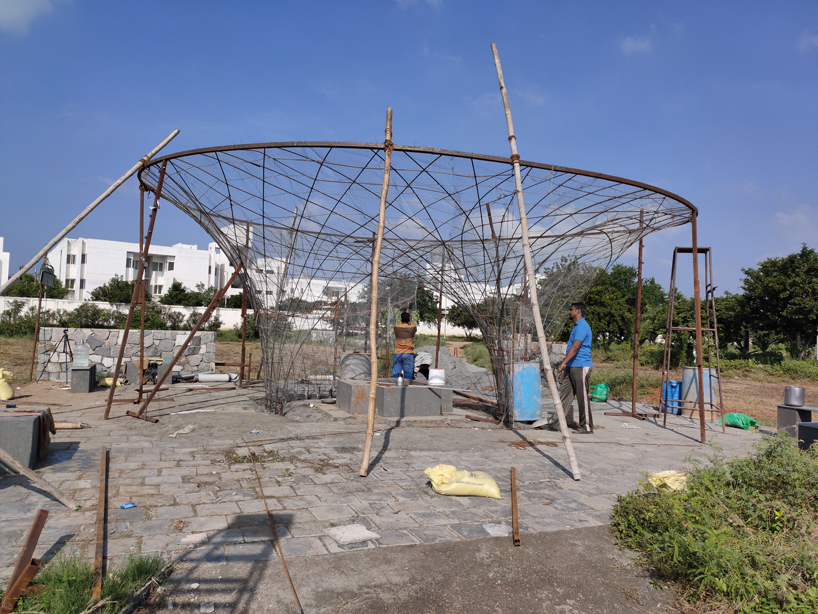 o'shell experiments with tension based structures and student collaboration in india designboom