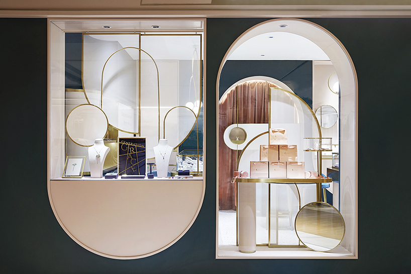 golden arch details adorn tianhua yizhu's grace generation fine jewelry store in shanghai