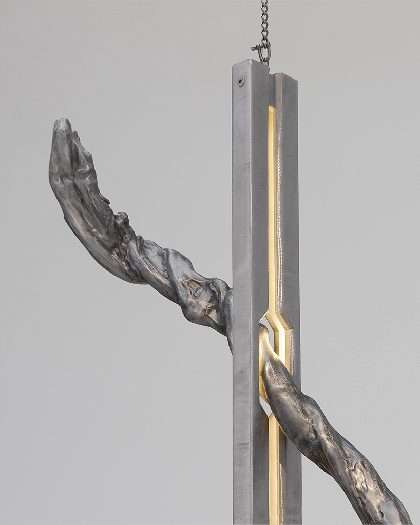 batten and kamp combines textured cast aluminum with rough-cut marble in furniture series