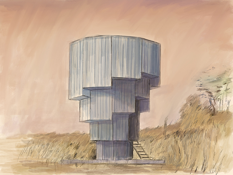 wilderness tower is a brutalist-inspired folly to watch wildlife in somerset, england