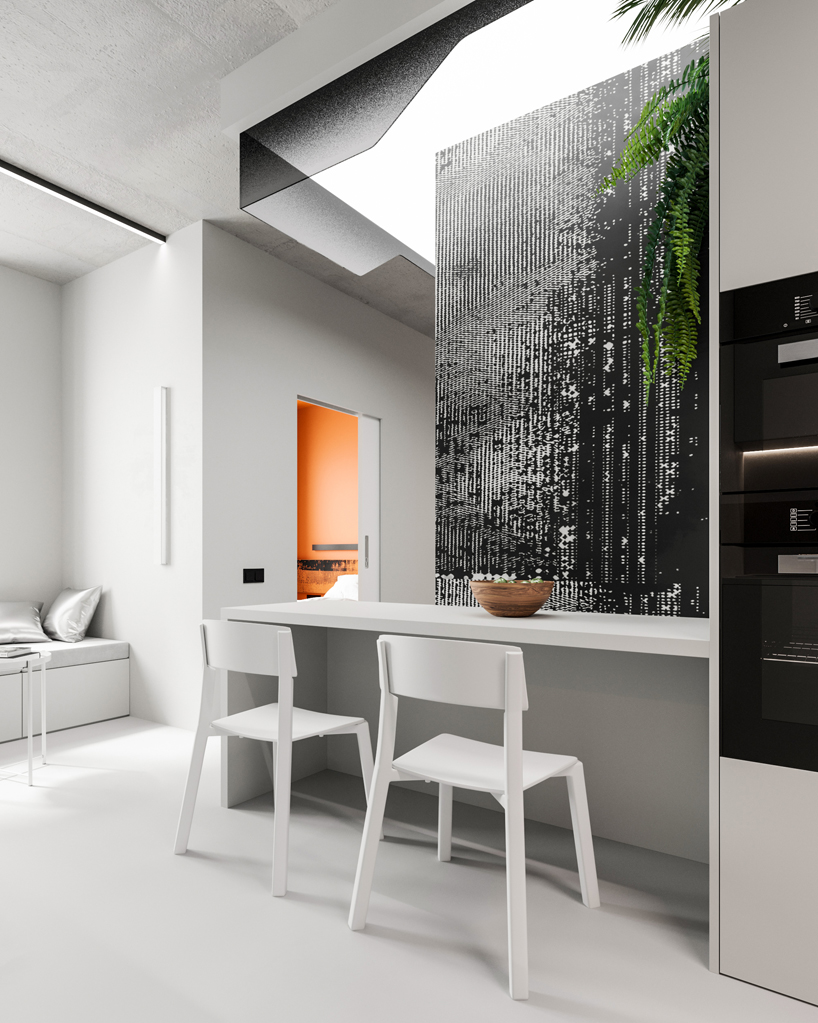 UR bureau's 'glitch apartment' pairs cool greys with bold accent colors