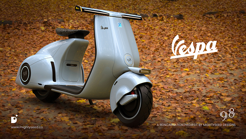 new electric vespa 98 scooter reinterpreted as a modern incarnation the iconic vehicle