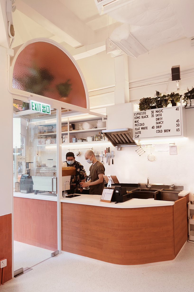 absence from island studio etain ho design a cafe in hong kong with a geometric facade inspired by australian sunset 6