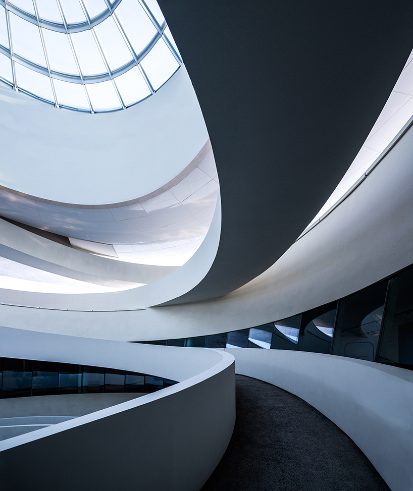 e+lab's round exhibition center with 360° window in china offers panoramic urban view