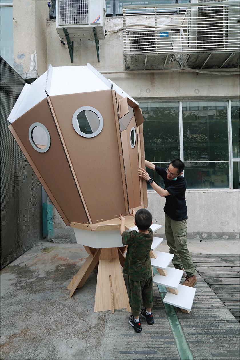 cutbored's DIY cardboard robots and rockets keep kids amused during lockdown designboom