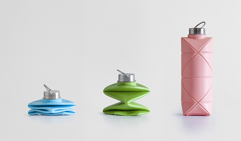 DiFOLD designs collapsible and reusable 'origami bottle' to reduce packaging waste designboom