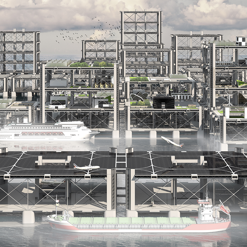 haoyu wang revisits utopian megastructures from the 1960s to build a virtual world designboom