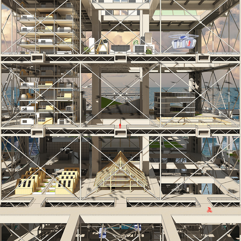 haoyu wang revisits utopian megastructures from the 1960s to build a virtual world designboom