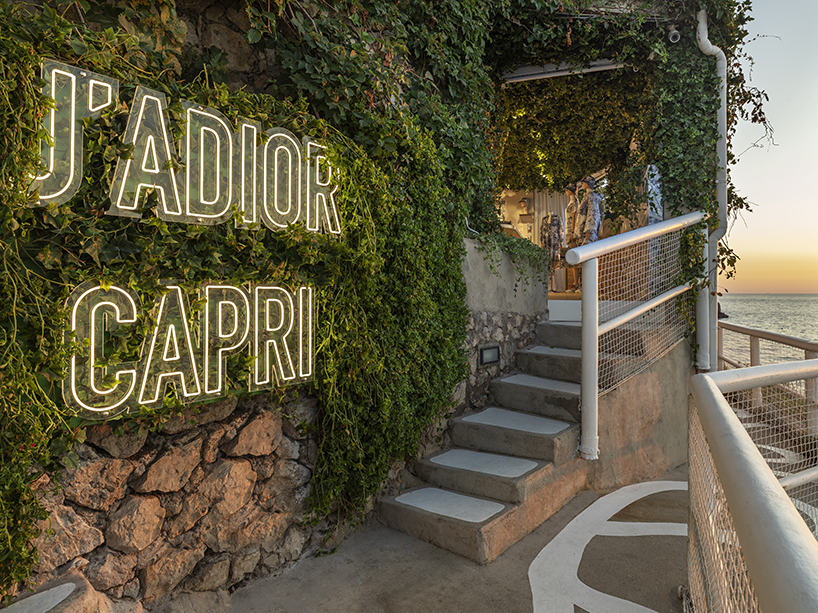 new dior pop up store by thirtyone in capri overlooks mediterranean sea