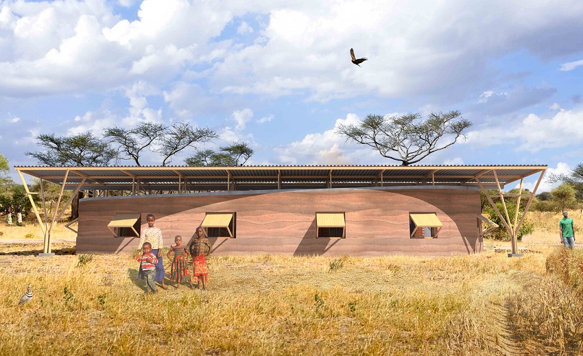 'ukuta wa maisha' is a rammed earth housing proposal designed for tanzania designboom