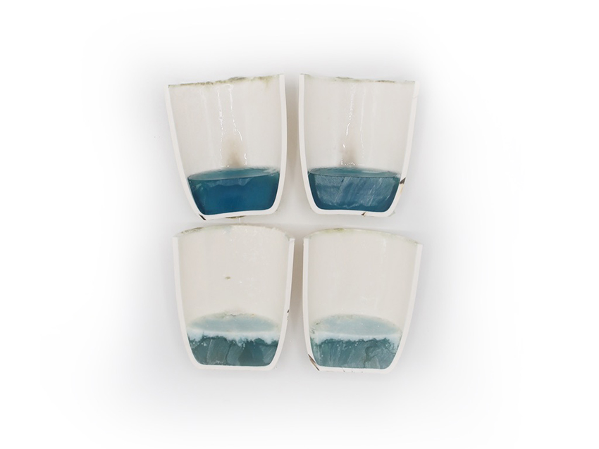 students use invasive species of mussels to create beautiful blue glass designboom