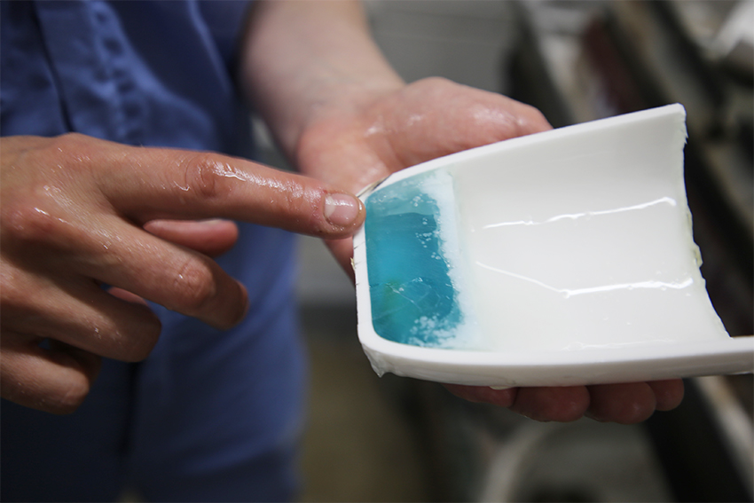 students use invasive species of mussels to create beautiful blue glass designboom