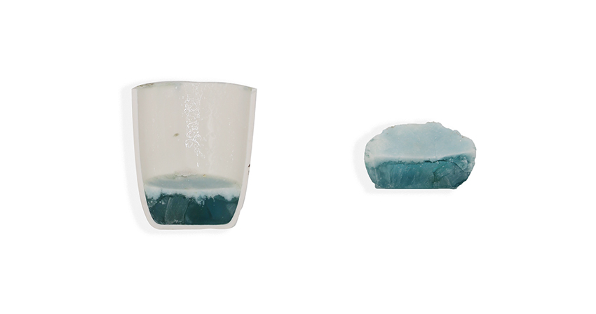 students use invasive species of mussels to create beautiful blue glass designboom