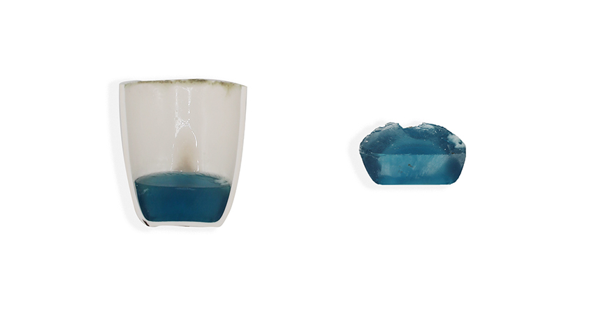 students use invasive species of mussels to create beautiful blue glass designboom