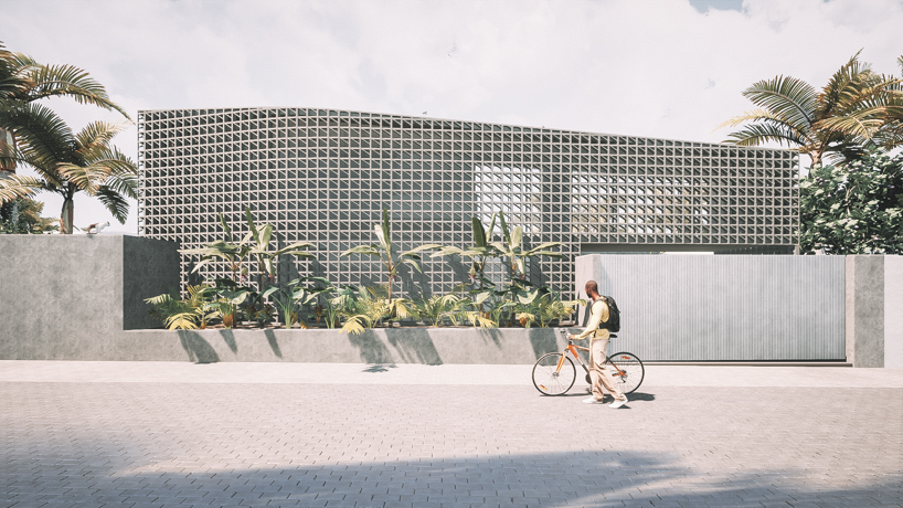a porous façade of breeze blocks wraps 'dansoman studio' in accra, ghana designboom
