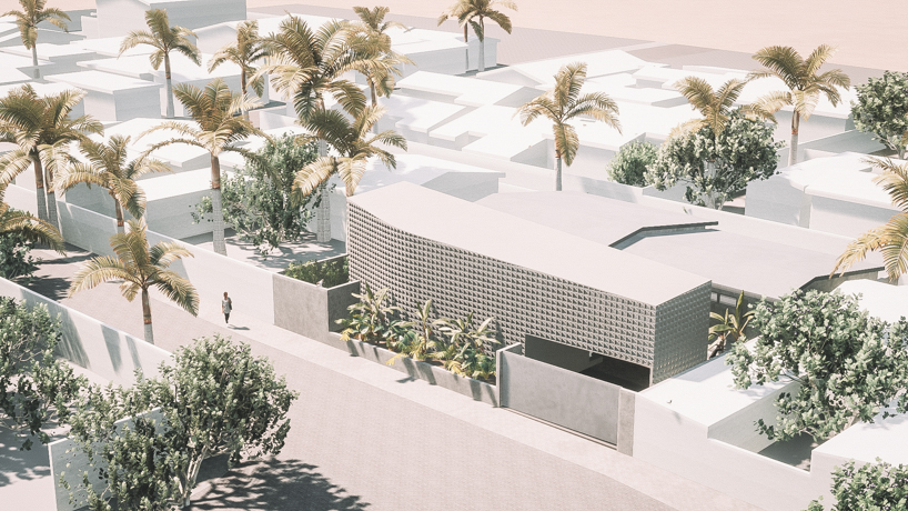 a porous façade of breeze blocks wraps 'dansoman studio' in accra, ghana designboom