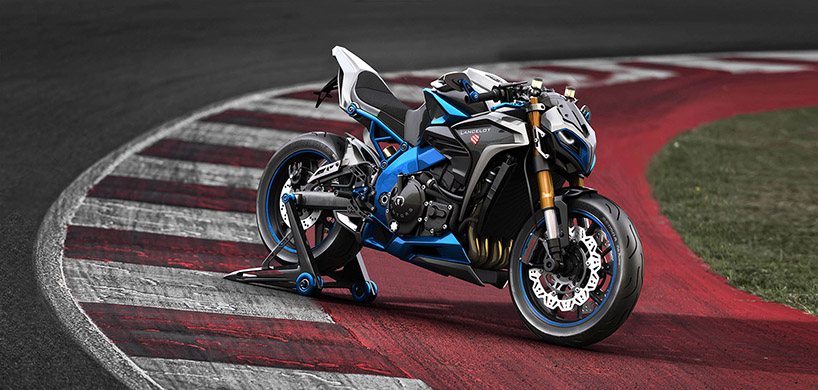 the lancelot concept bike features bold lines and aggressive armor designboom