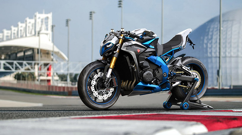 the lancelot concept bike features bold lines and aggressive armor designboom