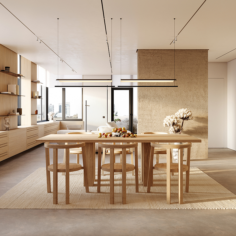 OBRIY uses natural materials + warm tones for kiev apartments designboom