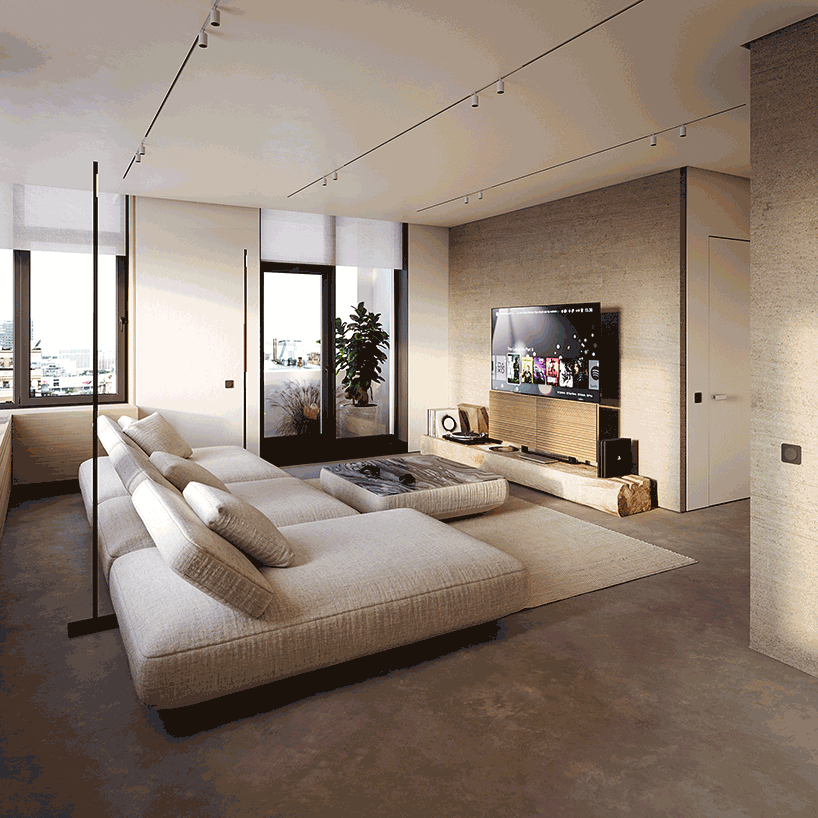 OBRIY uses natural materials + warm tones for kiev apartments designboom