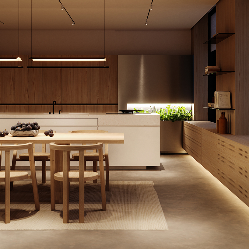 OBRIY uses natural materials + warm tones for kiev apartments designboom