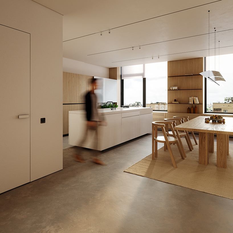 OBRIY uses natural materials + warm tones for kiev apartments designboom