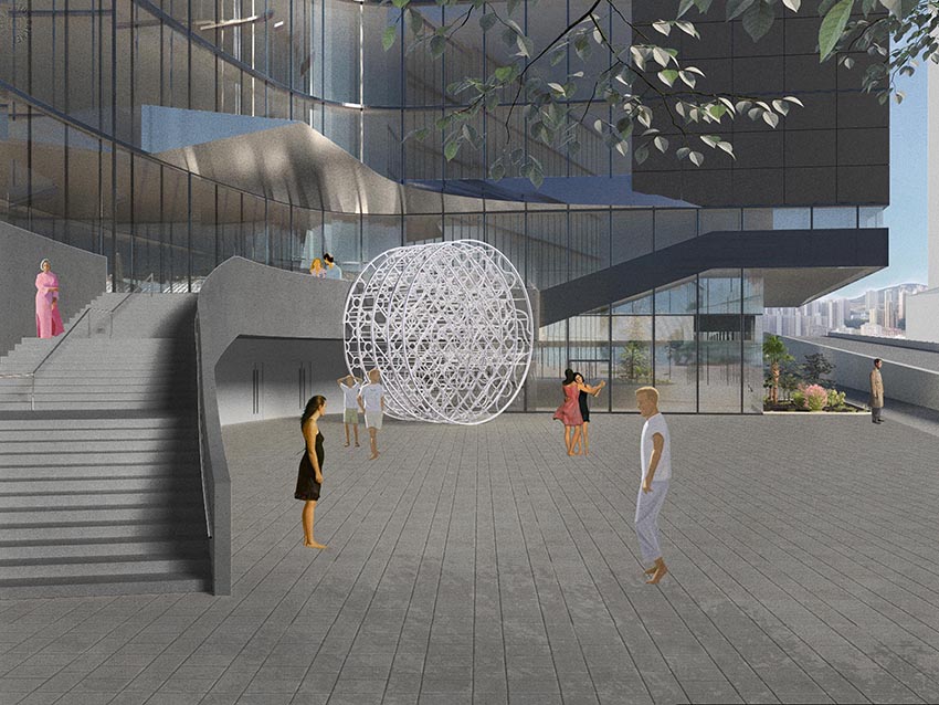 new office works weaves together districts of hong kong for new installation designboom