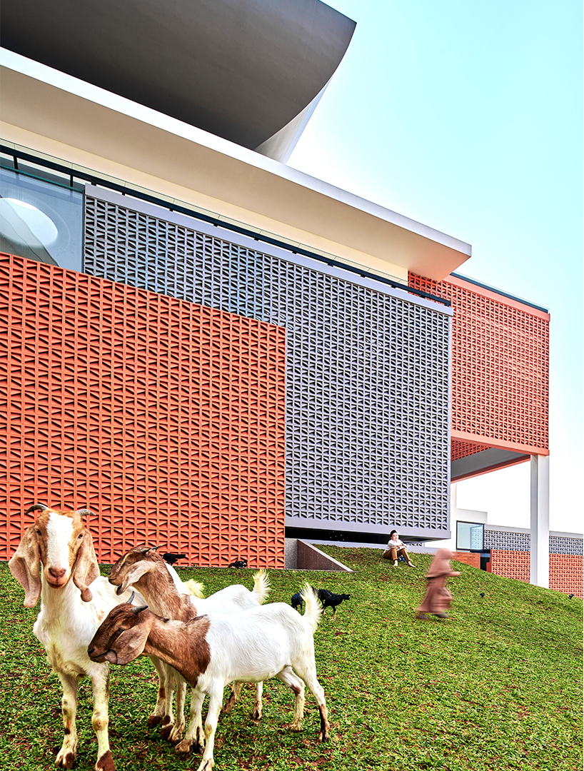 RAD+ar completes bioclimatic mosque in indonesia with perforated brick facade